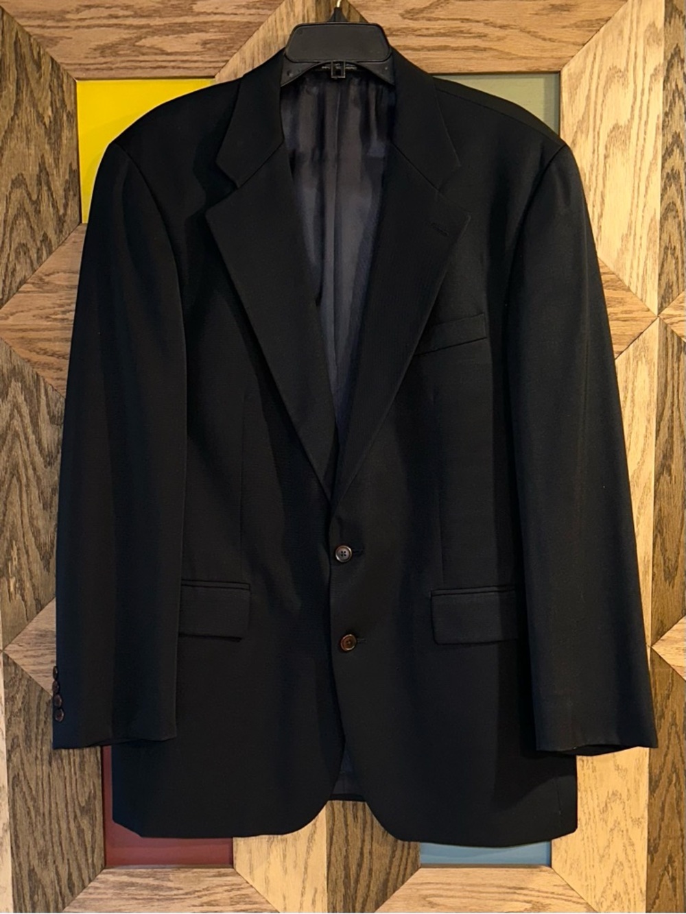 Ralph Lauren Men’s Navy Blue 100% Wool Sport Coat Blazer ~ Size 42 Tall
